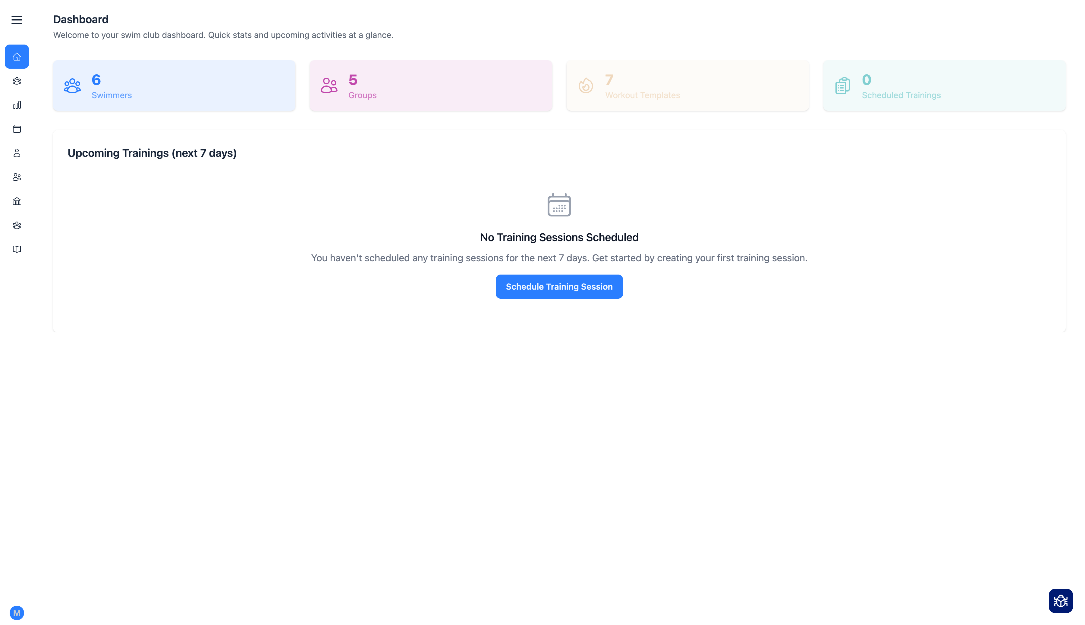 EasySwimOps dashboard with operational overview